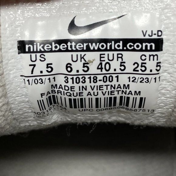 Nike  310318-001 Air Copious White Gray Running Shoes Sneakers Mens SZ 7.5 EUC - Picture 8 of 12